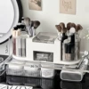 (White) Double-tube rotating storage box