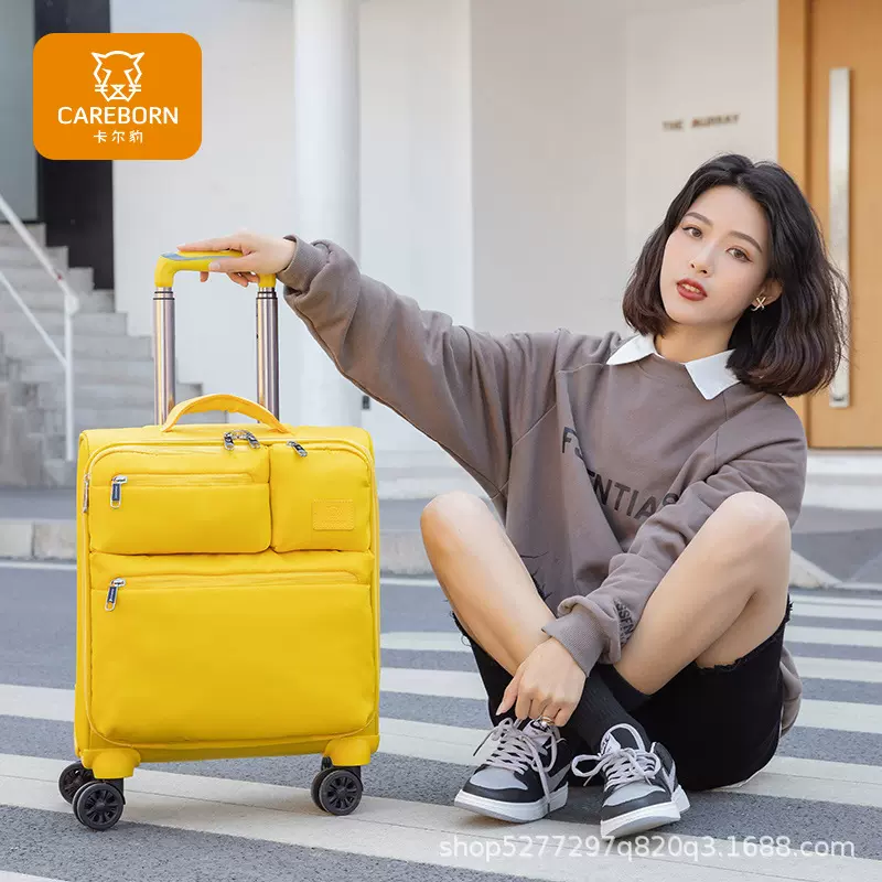 牛津布拉杆箱短途小箱登机旅行箱女行李箱16寸密码箱帆布oem定制