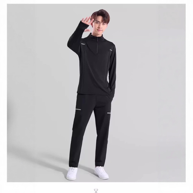 运动套装男跑步衣服户外专业骑行速干衣健身训练晨跑休闲长袖长裤|undefined