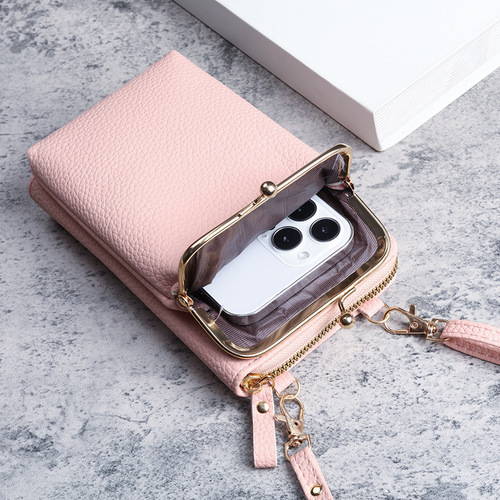Student coin purse PU leather bag integrated women's wallet zipper new touch screen Korean mini mobile phone bag wholesale