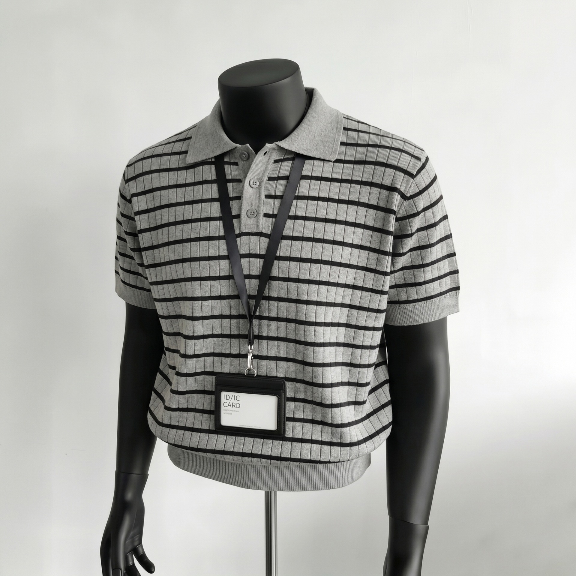 Camisas de polo camisetas de punto de manga corta camisetas a rayas de hombre texturas de alto nivel viejos ganancias de hielo seda verano fábrica transfronteriza al por mayor