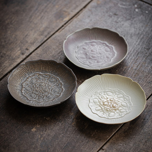 Coarse Pottery Rattan Cushion Pot Bearing Dry Bubble Table Kiln Change Water Storage Tea Bearing Plate Ceramic Purple Sand Pot Tea Pot Tea Tray Kung Fu Tea Set