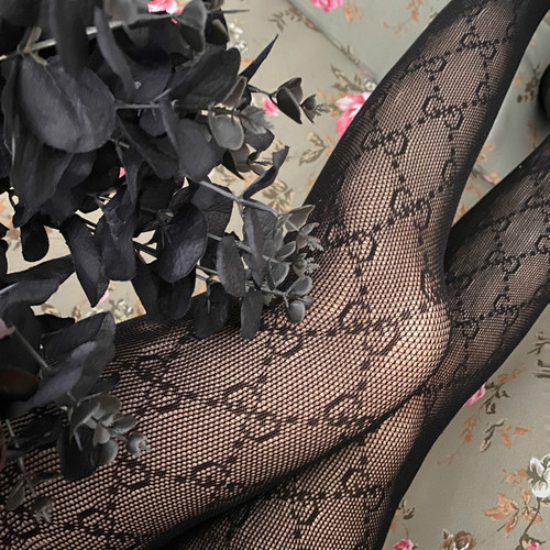 G letter fishnet stockings trendy brand small G letter stockings cross-border sexy fishnet pantyhose women's black mesh stockings