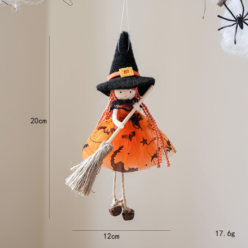 国境を越えた新しいハロウィーンの装飾ゴーストフェスティバルほうき天使の女の子人形装飾人形ペンダントシーンレイアウト|undefined