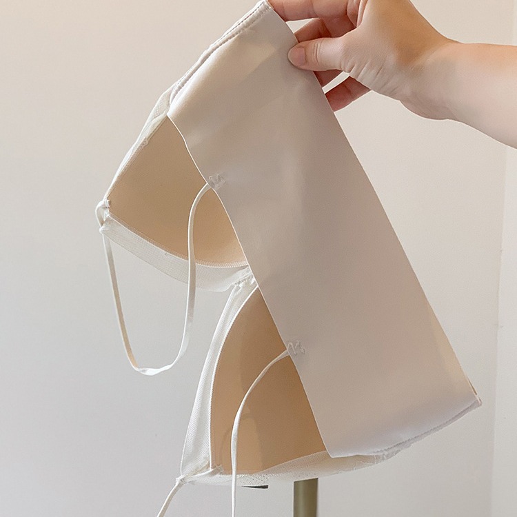 Francés brillante seda de hielo sin costuras en forma de U belleza ropa interior trasera verano de las mujeres ultra-Delgado pequeño pecho cómodo encaje chica Correa sujetador