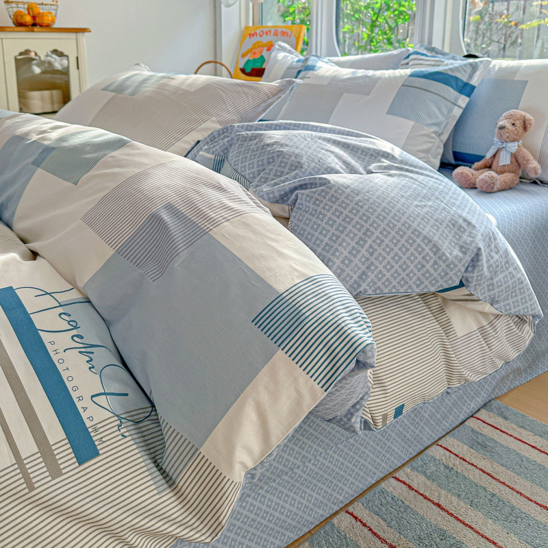 ins caricatura para niños algodón cama de cuatro piezas set 100 sábanas de flor de algodón sábanas