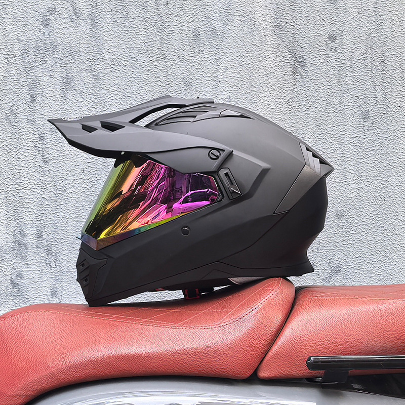 Cascos de Motocicleta Transfronterizos, Cascos de Carretera, Cascos de Una Sola Lente para Hombres y Mujeres, Cascos Integrales de Rally para Carretera y Todoterreno, Cascos para Viajes de Larga Distancia en Motocicleta