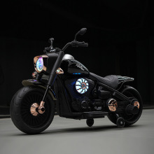 新款兒童電動車復古摩托車男女孩寶寶三輪車小孩遙控電瓶車出口