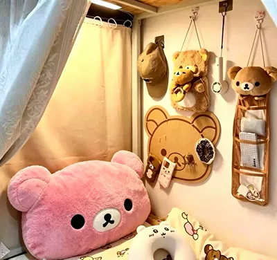 Oyuncaq yastıqlar, Rilakkuma Pillow with Zipper - easy-to-hold-pillow-strawberry-pink-back-with-zipper-40-x-25cm