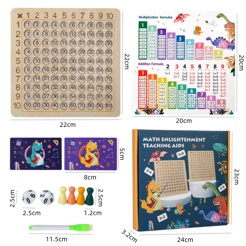 CE Inglés Educación temprana transfronteriza Rompecabezas Multiplicación Tabla de fórmulas suma, resta, multiplicación y división Tabla de cálculo Aportaciones de matemáticas Juego de mesa