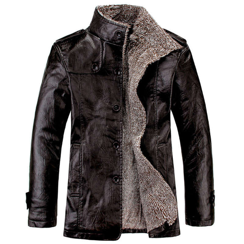 Leather Fur Integrated Velvet Thickeneded One-Piece Men's Leather Jacket Large Size Casual Cool Motorcycle Style Leather Fur Integrated Velvet Thickeneded One-Piece Men's Leather Jacket Large Size Casual Cool Motorcycle Style