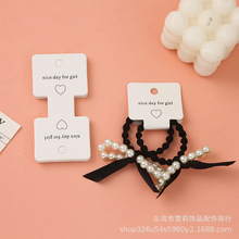 新款简约爱心对折卡饰品发圈包装卡纸精品店发饰头饰配件厂家批发