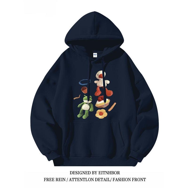 Silver Fox Velvet K-style High Street Loose Hooded Sweatshirt for Men and Women in Autumn and Winter Fleece-lined Trendyy Handsome ins Niche Jacket Silver Fox Velvet K-style High Street Loose Hooded Sweatshirt for Men and Women in Autumn and Winter Fleece-lined Trendyy Handsome ins Niche Jacket