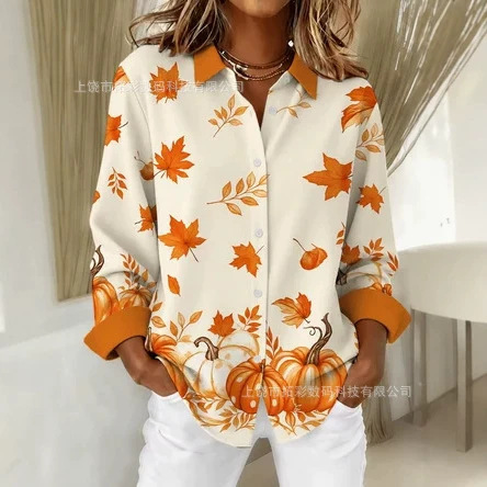Cross-border 2025 Amazon foreign trade 3D digital print Valentine's Day floral long-sleeve button-down women's shirt Cross-border 2025 Amazon foreign trade 3D digital print Valentine's Day floral long-sleeve button-down women's shirt