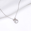 Agile fashionable necklace with bow, chain for key bag , sophisticated accessory, 925 sample silver