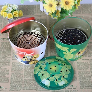 Mosquito-repellent incense tray outdoor with cover to enlarge and deepen mosquito-repellent incense box wrought iron mosquito-repellent tray tin wild fishing mosquito-repellent stove