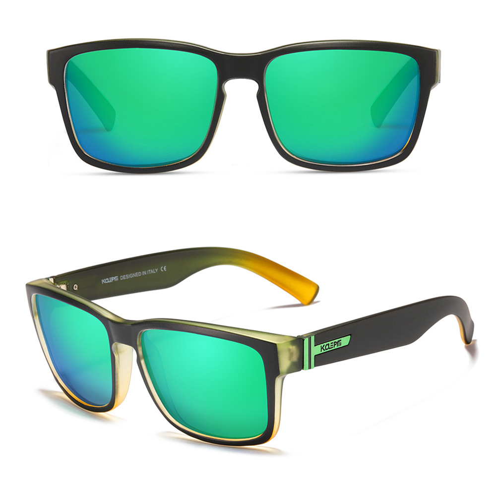 KDEAM classic square frame men's sunglasses TR90 sports polarized glasses women's colorful sunglasses KD747_voghion.com