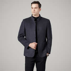 品牌高档男士羊毛大衣2025冬商务休闲立领中年爸爸羊绒双面呢外套