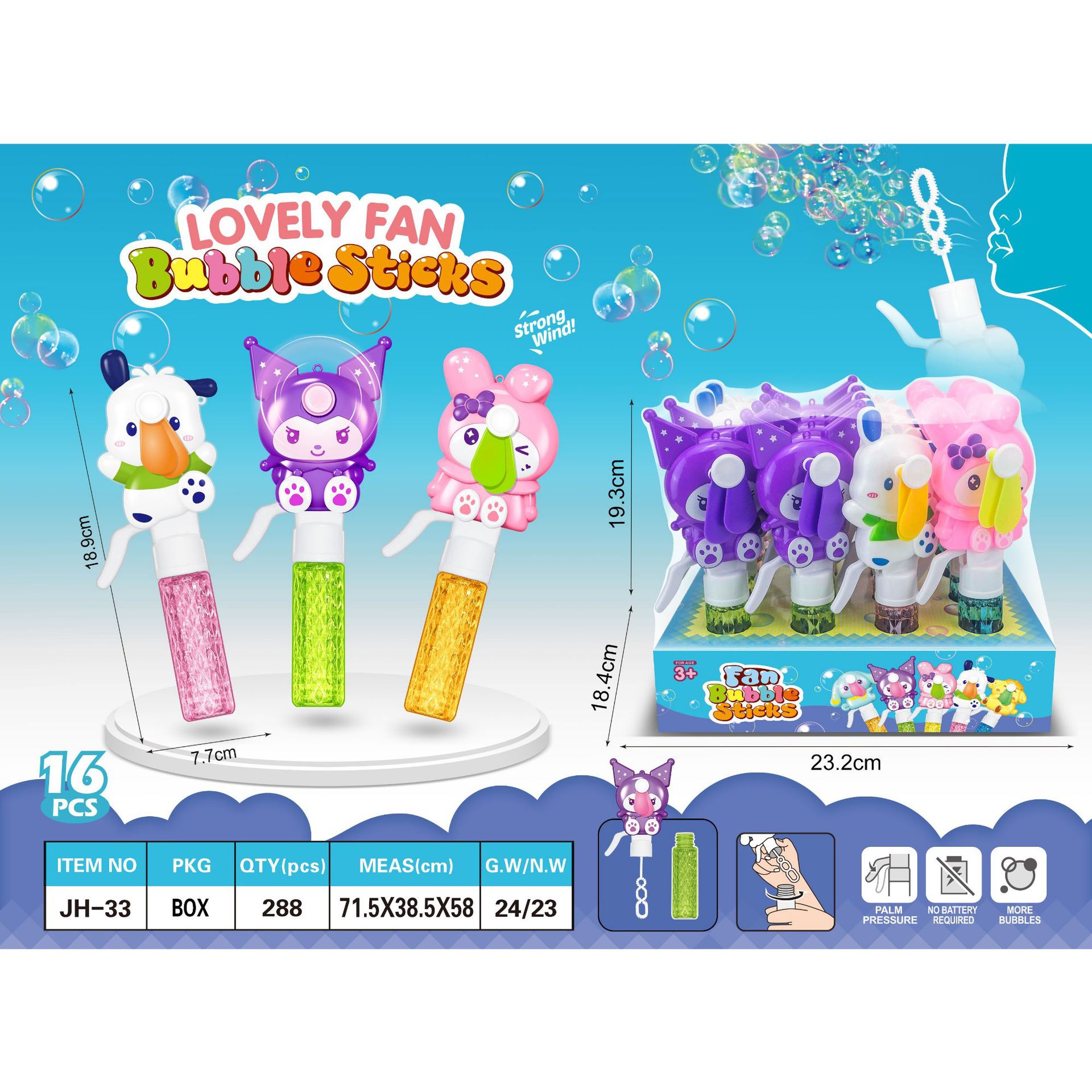 dibujos animados ventilador de presión manual burbuja barra dulce donut burbuja manual pequeño ventilador juguete de verano para niños