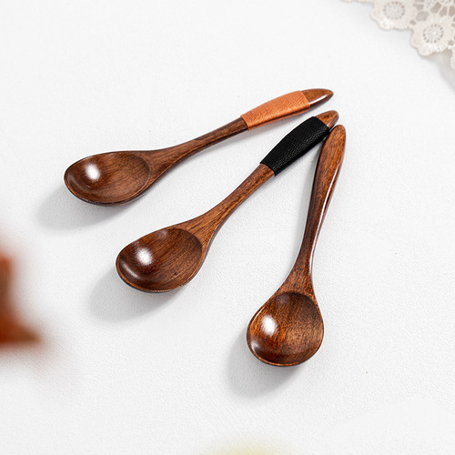 Japanese style small spoon nanmu spoon small wooden spoon ice cream dessert spoon coffee spoon mixing spoon manufacturer wholesale