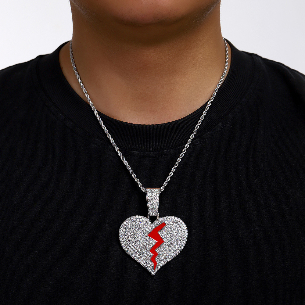 Calle Hip-Hop personalidad rompió rompiendo amor colgante cadena HIPHOP 15mm hebilla de reloj cadena cubana hombre