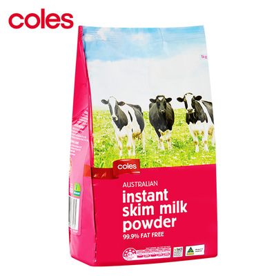 Australia Coles Powdered Milk student children Teenagers the elderly breakfast Bagged Skimmed Modulation milk powder 1kg