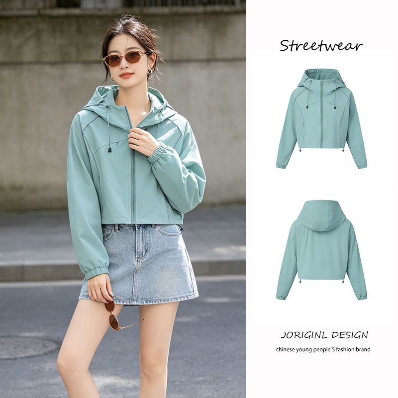 Lightweight, quick-drying, breathable, mesh-lined hooded windbreaker for men, new autumn style, simple outdoor sports, reversible drying jacket for women.
