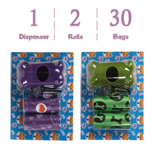 New product blister plus card head 2 rolls plus storage device pet feces bag strong leak-proof dog feces bag factory outlet