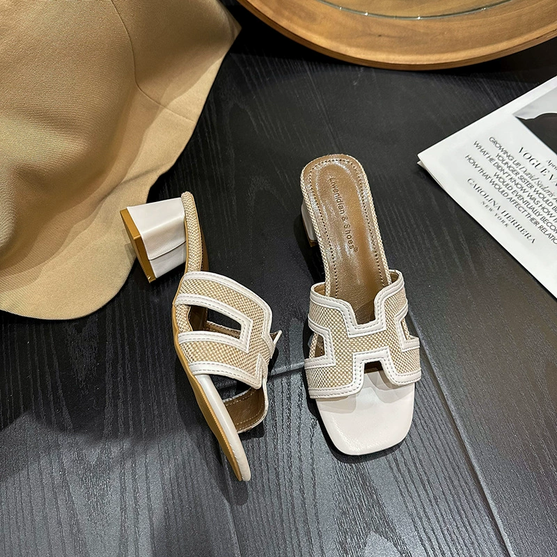 Universal summer denim beach slippers, internet celebrity