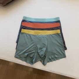 051005夏季新款无痕男士内裤棉质纯色运动平角裤舒适透气四角裤头