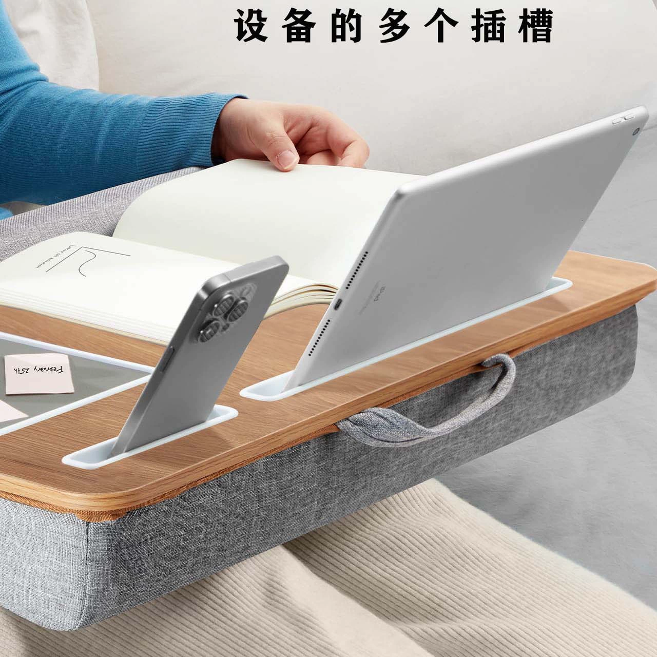 Портативный столик для ноутбука из бамбука, небольшой столик для использования на коленях, в общежитии, на кровати, в машине, подставка для ноутбука