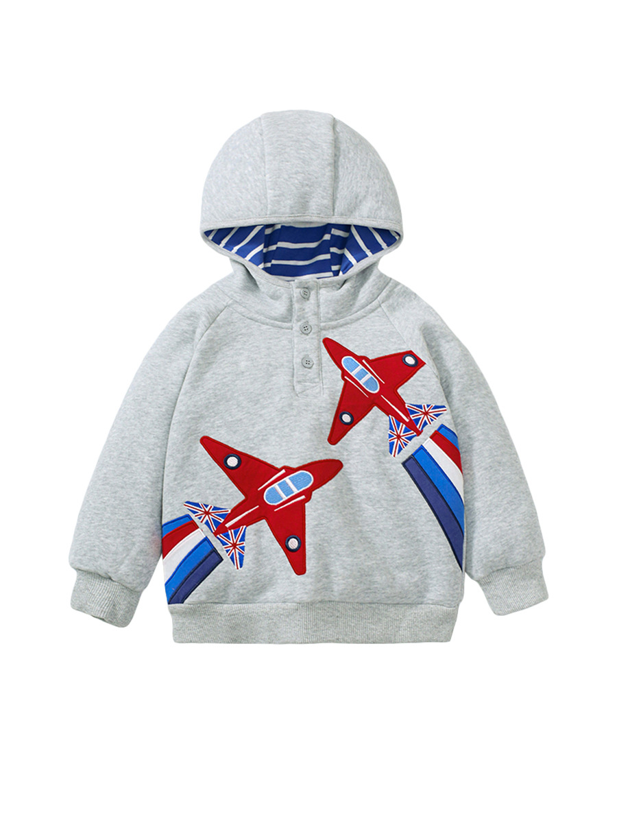 Little Maven Winter Warm Kidsren's Outwear European and American Style Velvet Hooded Kidsren's Clothing Long-Sleeved Boys' Sweatshirt
