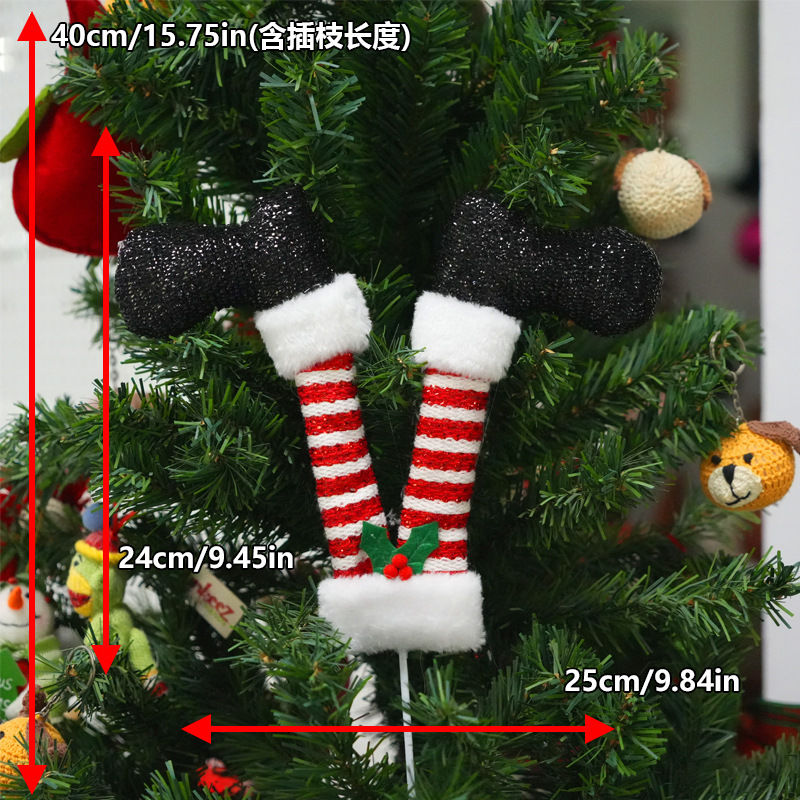 Pies negras, ramas rojas y blancas