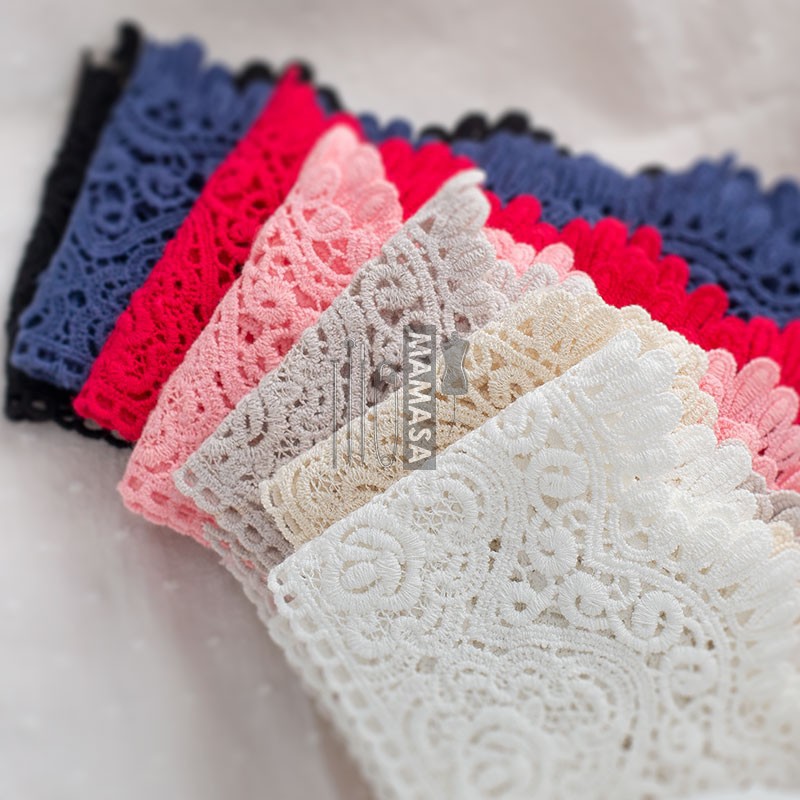9cm multicolor engrosado borde recto encaje soluble en agua accesorios de bordado DIY materiales manuales