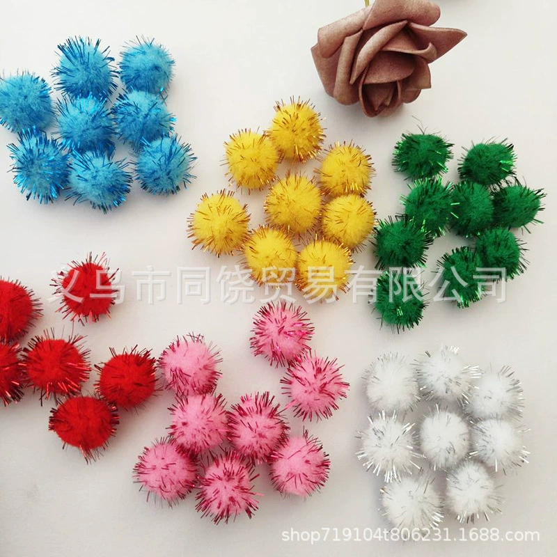 Пятно цветные шалот шалот шерстяные шарики из полипропиленового золота шерстяные шарики Рождество дети diy ручной работы аксессуары для одежды оптом