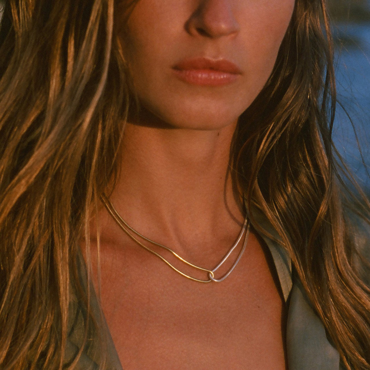 16g Weight Necklace Classification IG Style Commute Geometric Alloy Snake Chain Chain Necklaces Wholesale
