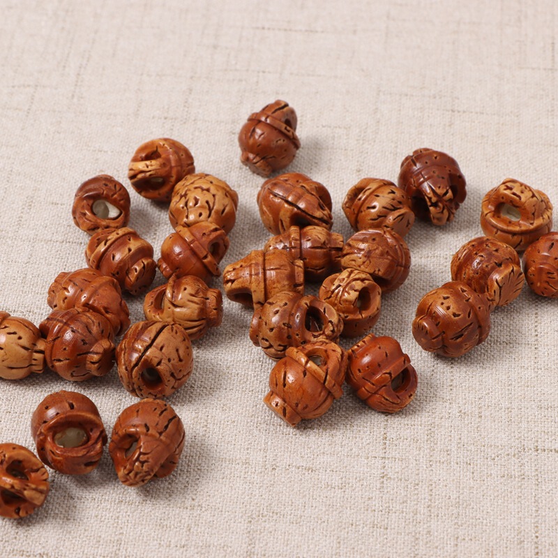 Peach pit Carving Peach Basket Fugui Ping'an Lace Peach Basket Bracelet Jewelry diy Dragon Pattern Peach pit Carving Ancient Method Peach Basket