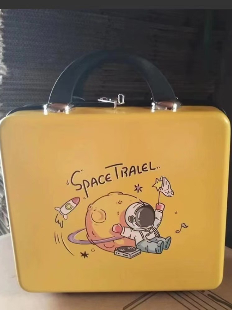 Caja de regalo de mano, mini maleta, caja de contraseña, cremallera impermeable, maleta pequeña de 14 pulgadas, estuche cosmético con impresión de logotipo