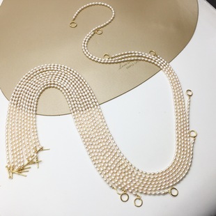 Purple Moon High Quality Zhuji Xiaomi Chain 4 # Strong Light Seedless Freshwater Long Pearl Necklace Ot Buckle Clavicle Chain Sweater Chain