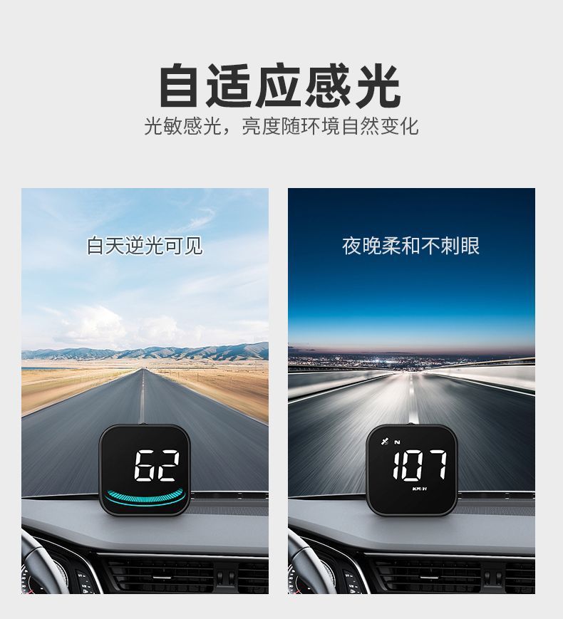 L5U car HUD head-up display car universal GPS speed mileage compass speeding alarm Gao Qingping