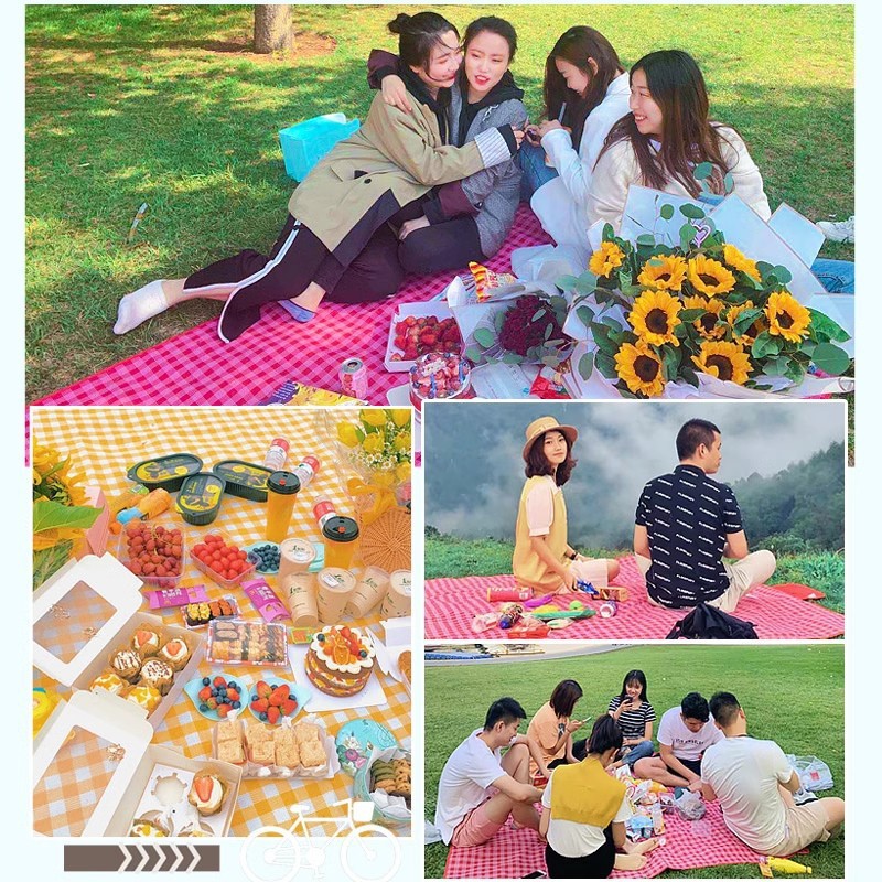 Alfombrilla de picnic Alfombrilla a prueba de humedad al aire libre Alfombrilla portátil para excursiones de primavera Alfombrilla de picnic Estera de camping estilo ins Suministros esenciales para picnic
