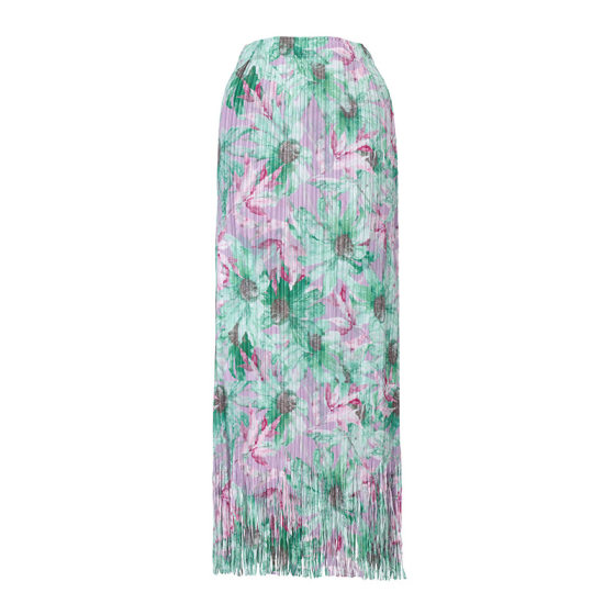 Counter Quality 25 Summer Fashion High-end Temperament Printed Skirt Mid-length Straight Hip Tassel A- line Skirt