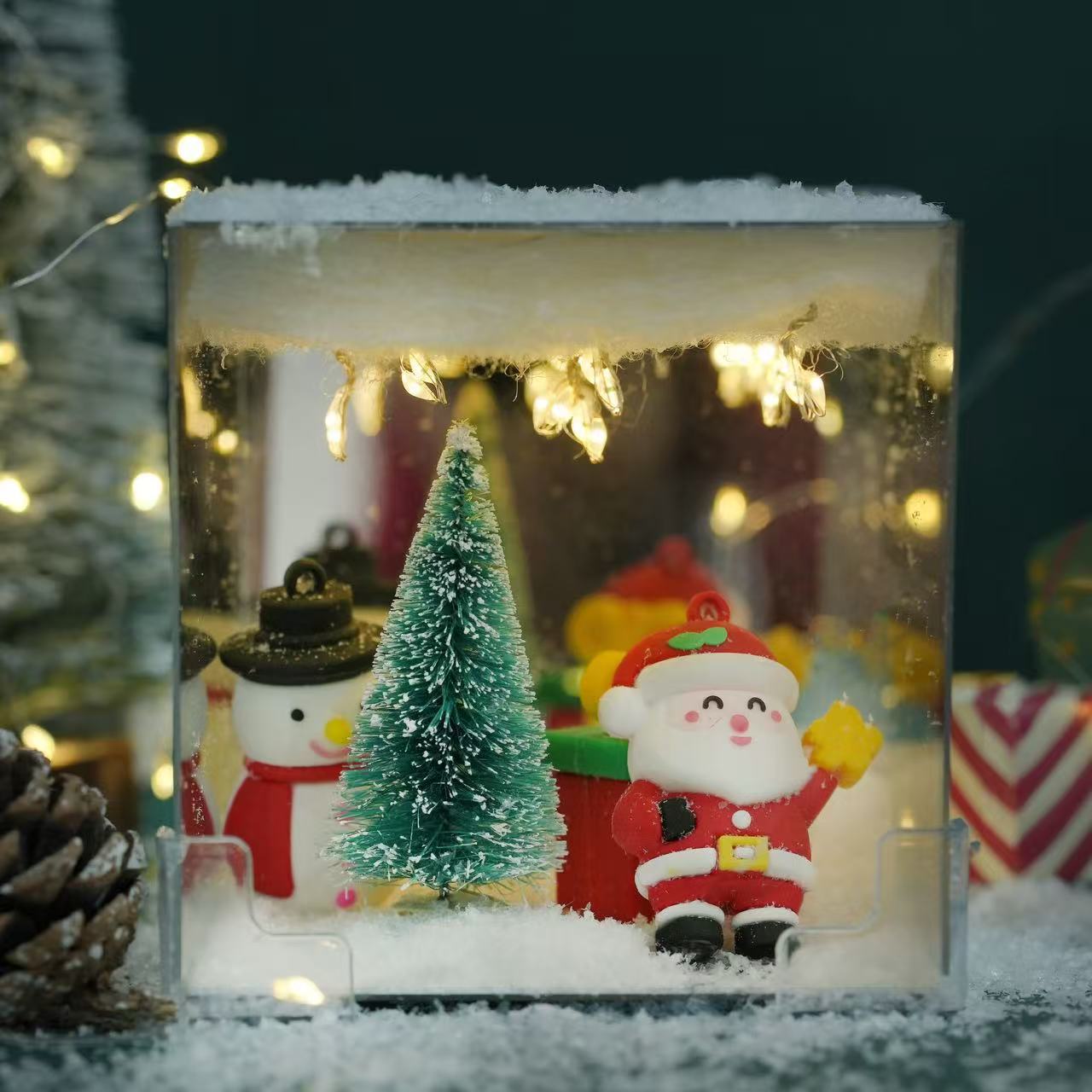 Día de San Valentín Romántico hecho a mano DIY Dios de la riqueza Cubo de Rubik Luz de noche Espejo Material creativo Ambiente Mesa de luz de noche de Navidad