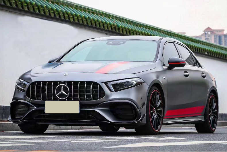 Applicable to 19-25 Mercedes-Benz A- Class W177 to A45amg Simple Narrow Body Encircling Front and Rear Bars Rear Lip Middle Net Cover Tail Throat