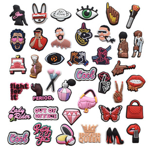 Cross-border e-commerce shoes with PVC drop plastic hole shoes shoe flower cartoon shoe buckle beach shoes DIY decorative accessories