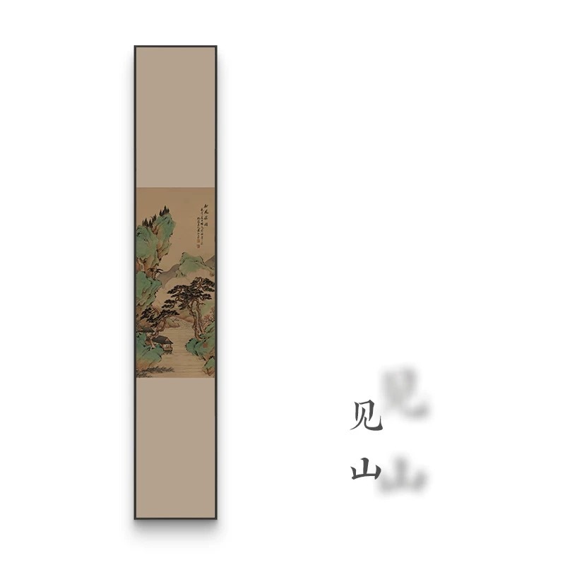 山岳書道絵画掛け物 新中式玄関装飾画 書斎 アルミフレーム オイルキャンバス背景壁|undefined