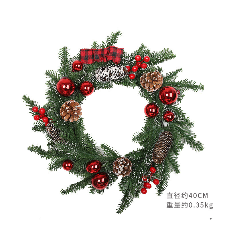 クリスマス花輪クリスマス羊角藤花輪peクリスマス装飾倒掛藤条デパートドア掛け装飾クロスボーダー専用|undefined