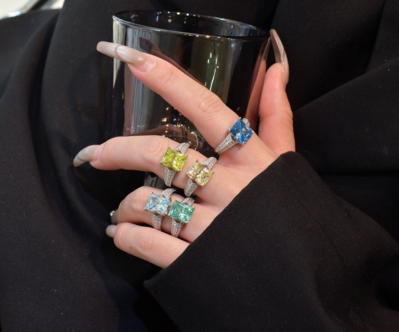 Fashion Geometric Sterling Silver Plating Zircon Rings 1 Piece