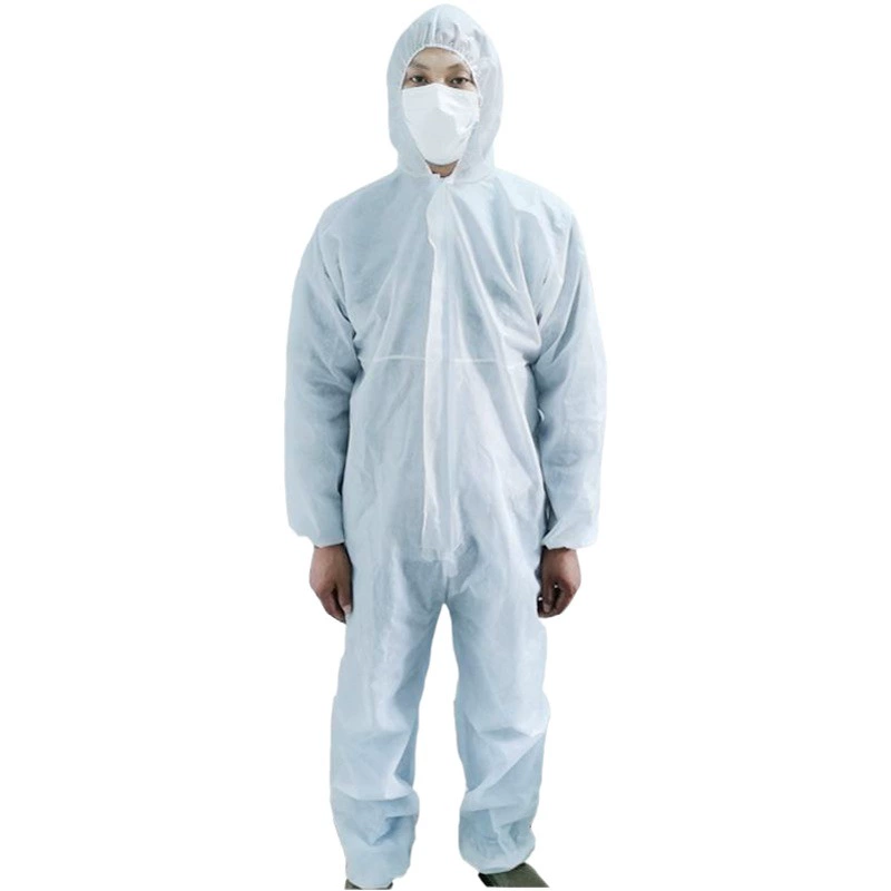 Одноразовая Нетканая защитная одежда Цельная белая одежда с капюшоном больших размеров Цельная одежда Сельскохозяйственная свинья Аэрозольная краска Рабочая изоляционная одежда