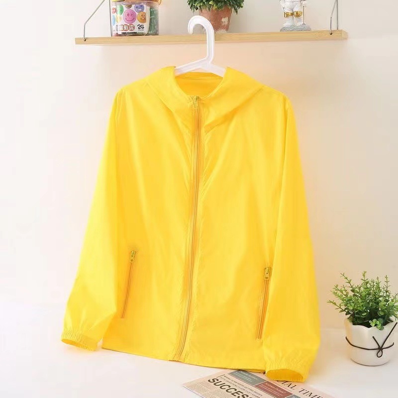 666 bolsillo cremallera ropa de protección solar amarillo